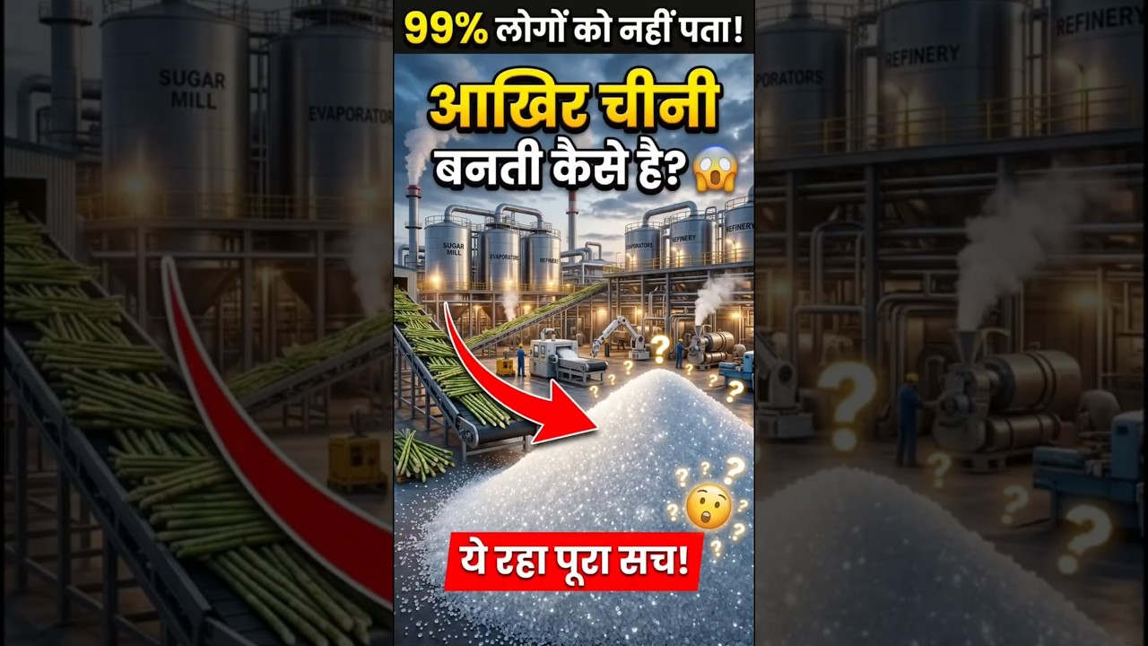 गन्ने से चीनी कैसे बनती है? | जानिये सच ! |Sugar Factory Complete Process | #shorts #viral