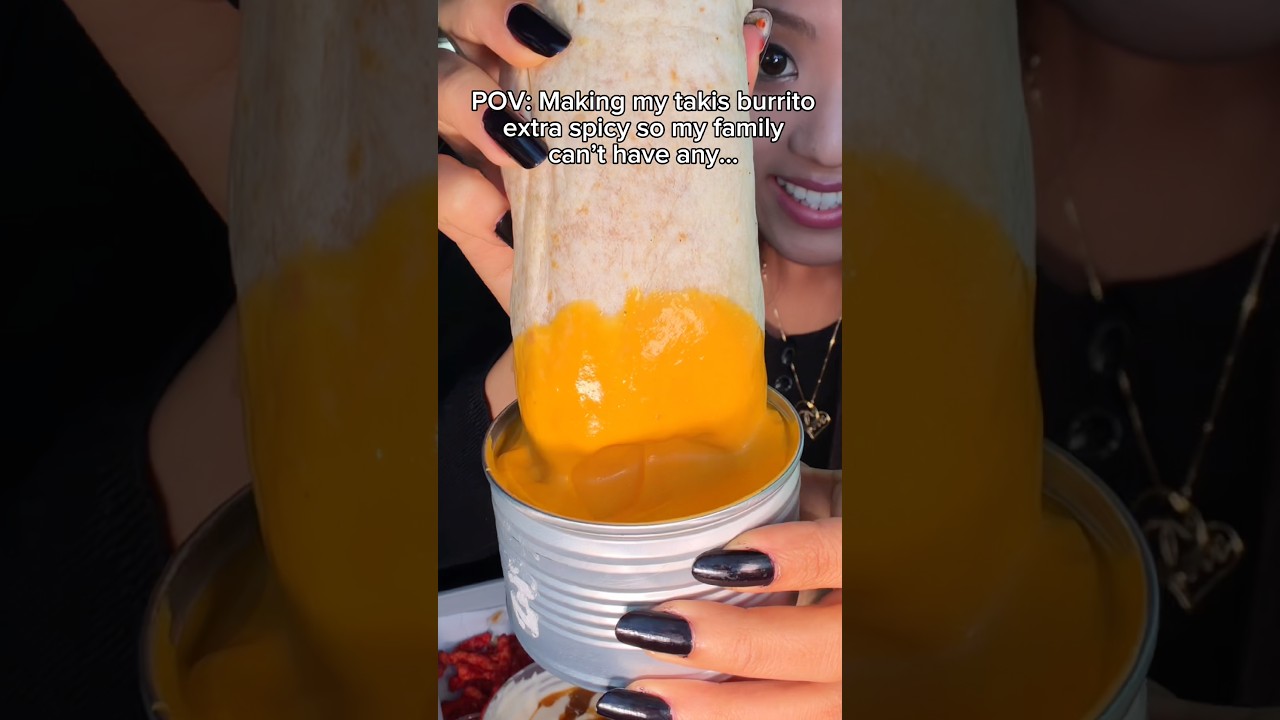 Making my takis burrito extra spicy so my family can’t have any… #food #eating #mukbang #burrito