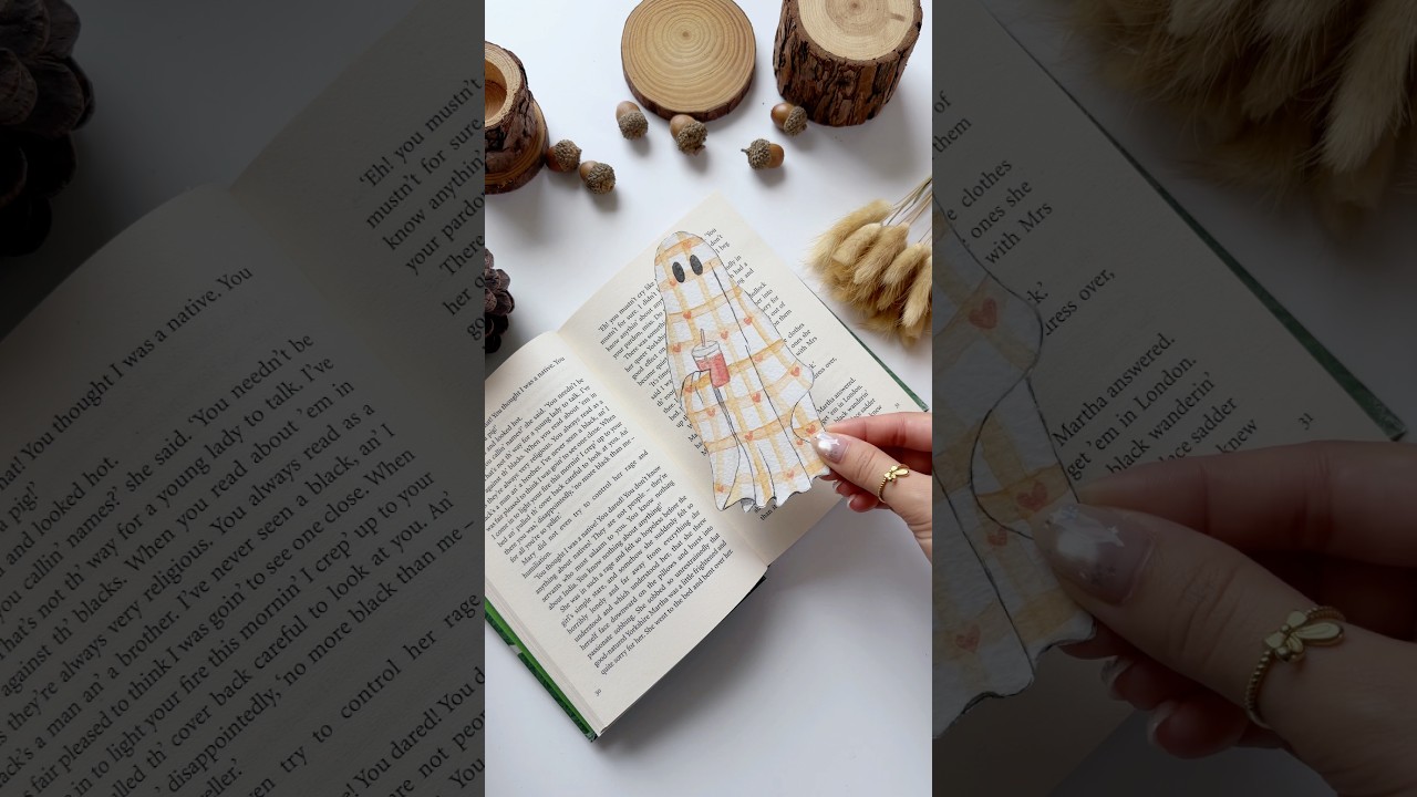 DIY Cute Ghost Bookmark 👻 Halloween Idea for Book Lovers