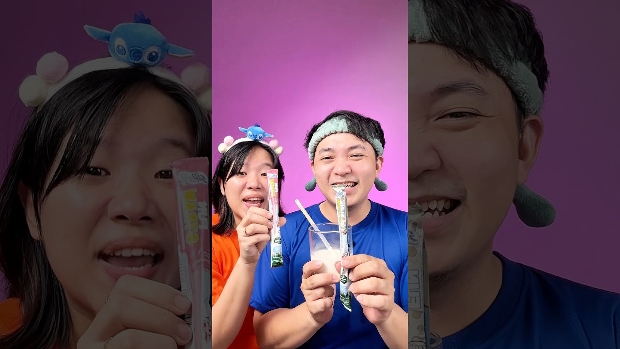 MINUM PAKAI SEDOTAN AJAIB 🍓 🥛😱‼️ #asmr #food #mukbang #videolucu #snacks #hiburan #shorts #viral