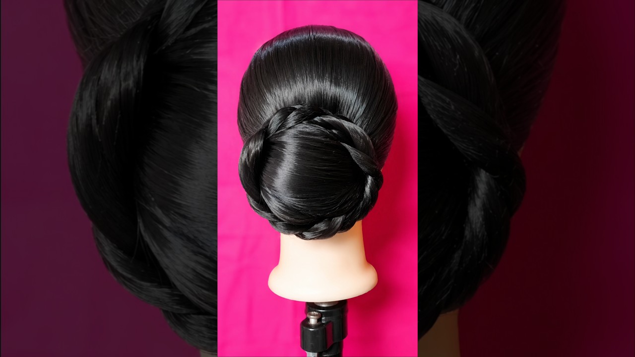 Easy & Stylish Bun Hairstyle #youtubeshorts#viralshorts #shortsfeed #bunhairstyle #hairstyle #viral