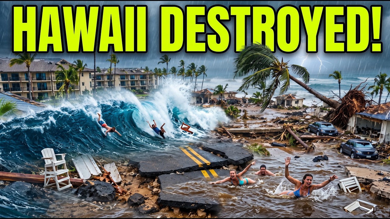 Hurricane Lowell SLAMS Hawaii 🌀 Homes & Roads Destroyed in Kauai!