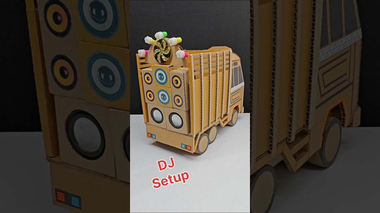 Cardboard Wala Mini Dj Truck || Mini Dj Generator Loading Setup Trolley #shorts #djsetup #djremix
