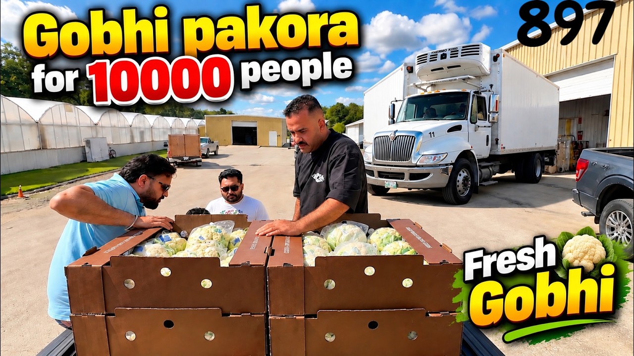 How we Prepared Gobhi Pakora for 10000 People | Langar in Canada | 897