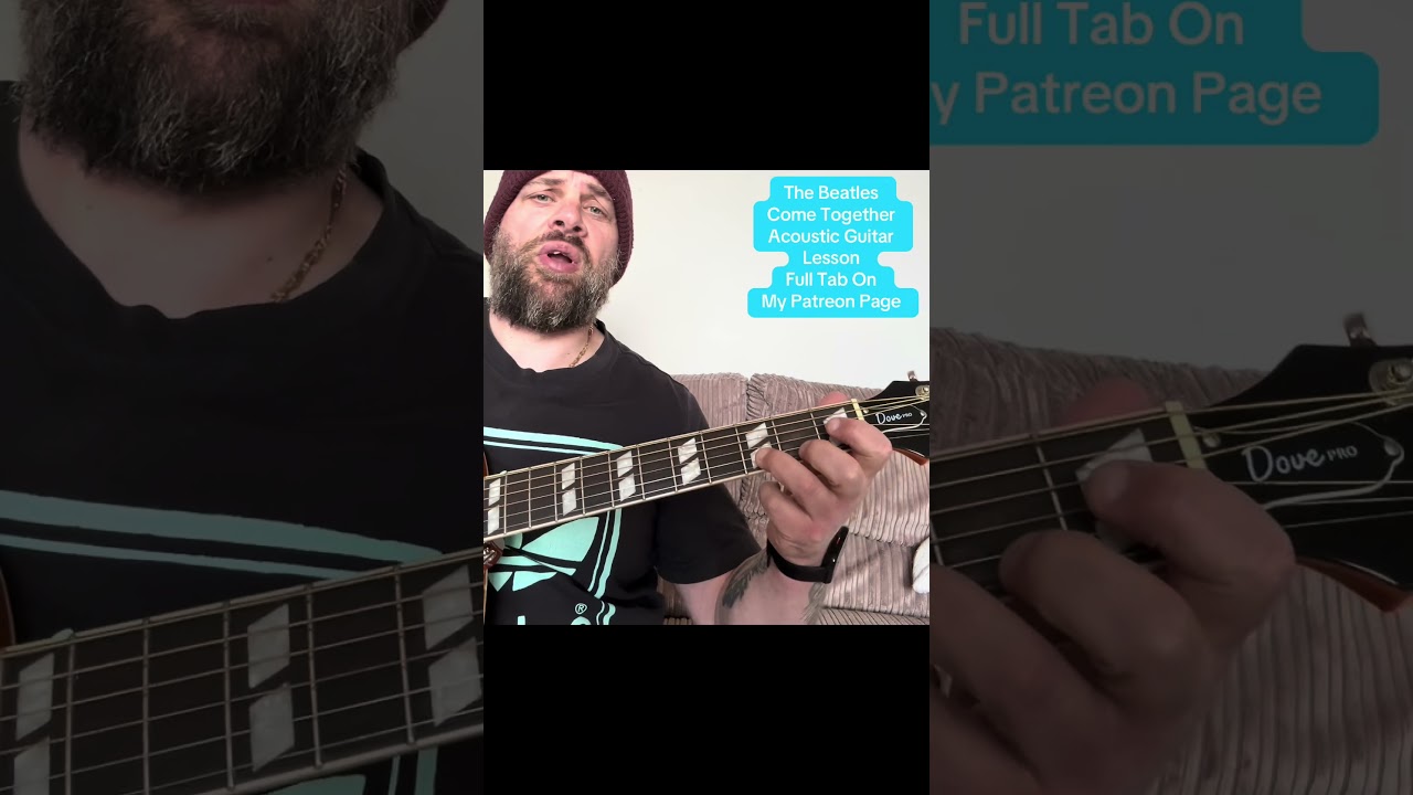 The Beatles-Come Together-Acoustic Guitar Lesson #acousticguitarlesson #acousticcover #guitarlesson