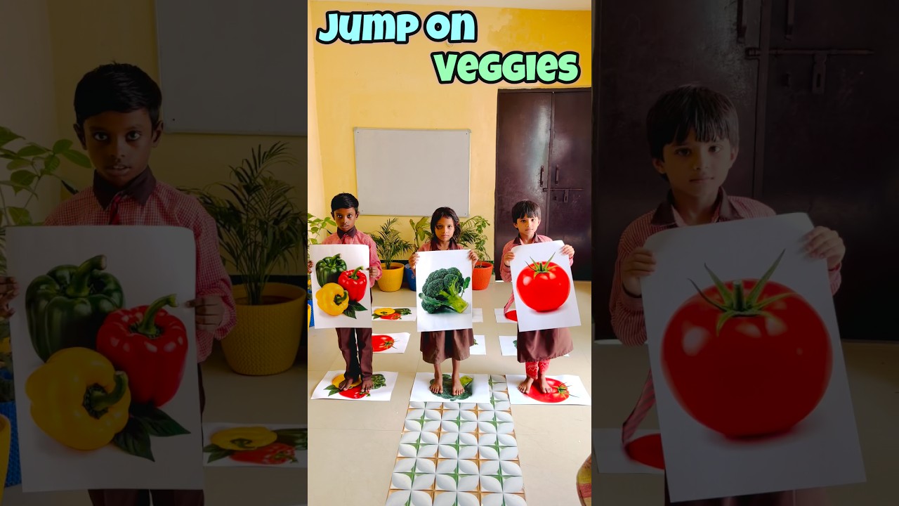 Jump on veggies/teacher innovation for kids #viralvideo #education #smartkids #kidyoutuber
