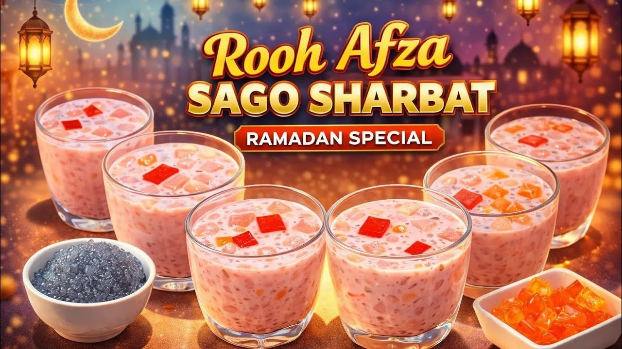 ROOH AFZA SAGO SHARABAT||Ramadan special RECIPE|| daily vlog with afreen😍