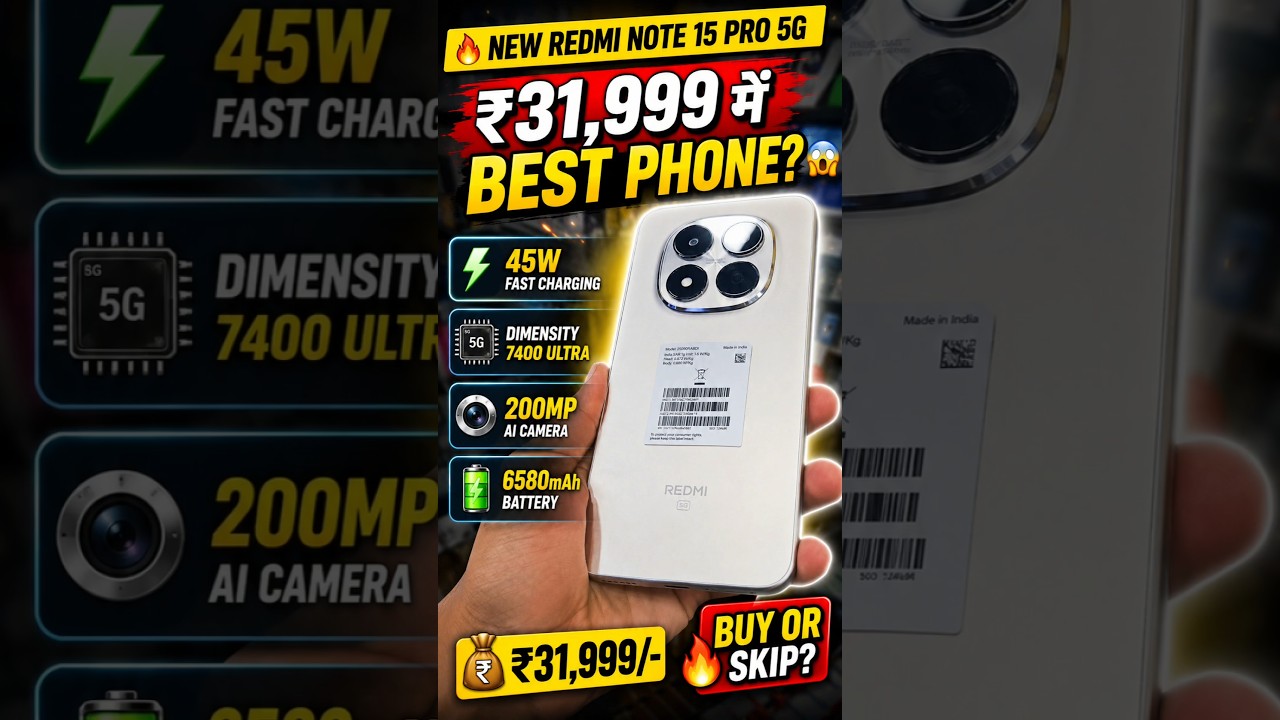 Redmi Note 15 Pro 5G 🔥 Dimensity 7400 Ultra | 200MP Camera 📸 | 6580mAh Battery ⚡ | ₹31,999 Worth It?