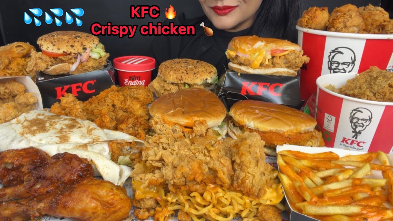 ASMR KFC CHICKEN LEGPIECE,BURGER,SHAWARMA,BIRYANI,CHICKEN POPCORN,CHEESY FRIES 