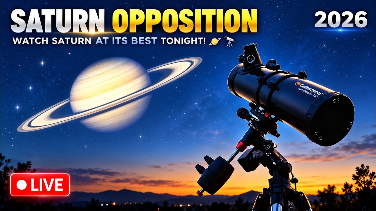 🔴LIVE: Saturn Opposition 2026 | Watch Saturn at Its Best Tonight! 🪐🔭