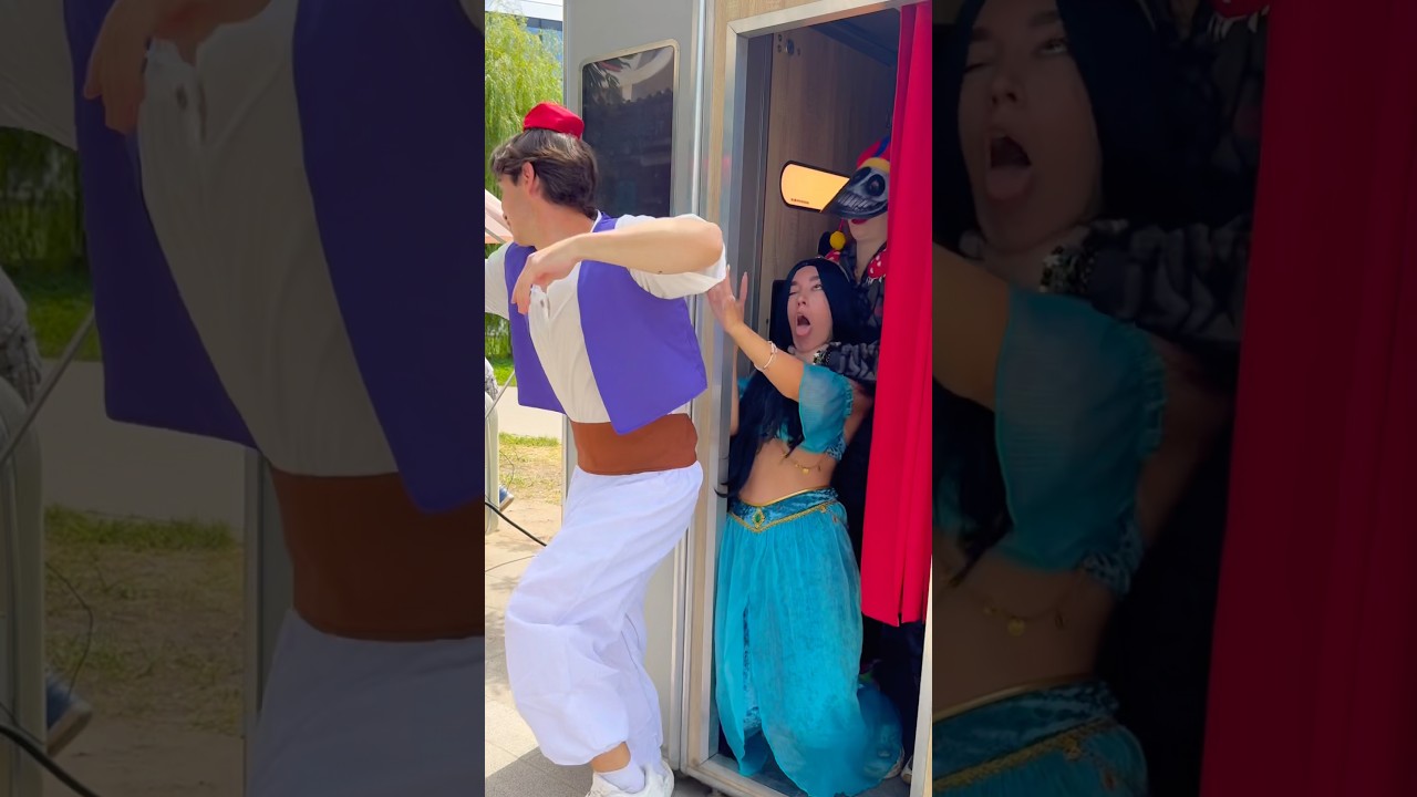 Aladdin was scared and left Jasmine…😬🫣(not for kids) #jasminemeyer #pranks