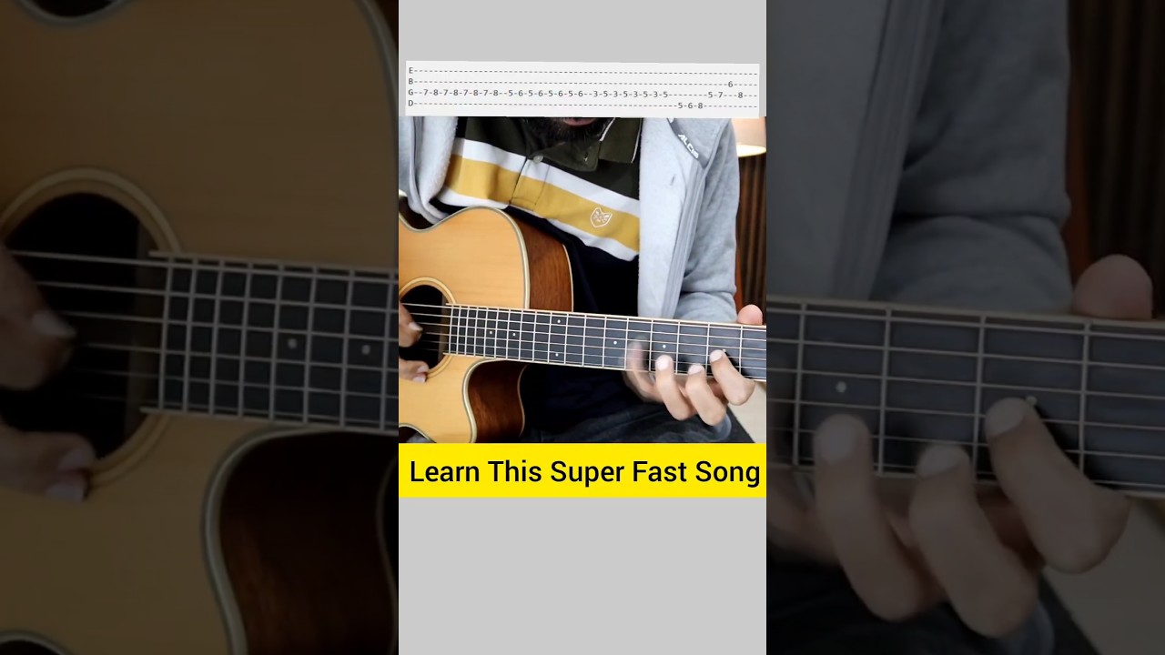 Play Super Fast Guitar 🔥 - Best Finger Practice Song for Beginners 🎸 Mere Dholna Sargam Part #shorts