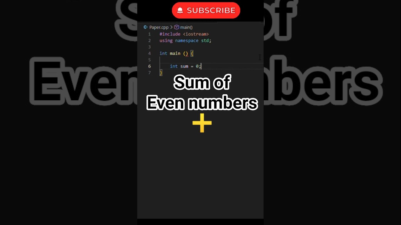 Sum of Even Numbers in C++ 🔥  #coding #cpp