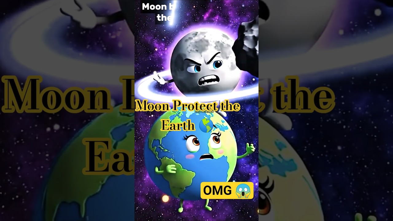 🌙 Brave Moon Saves Earth from Asteroids! 😱 #cosmology #earth #moon