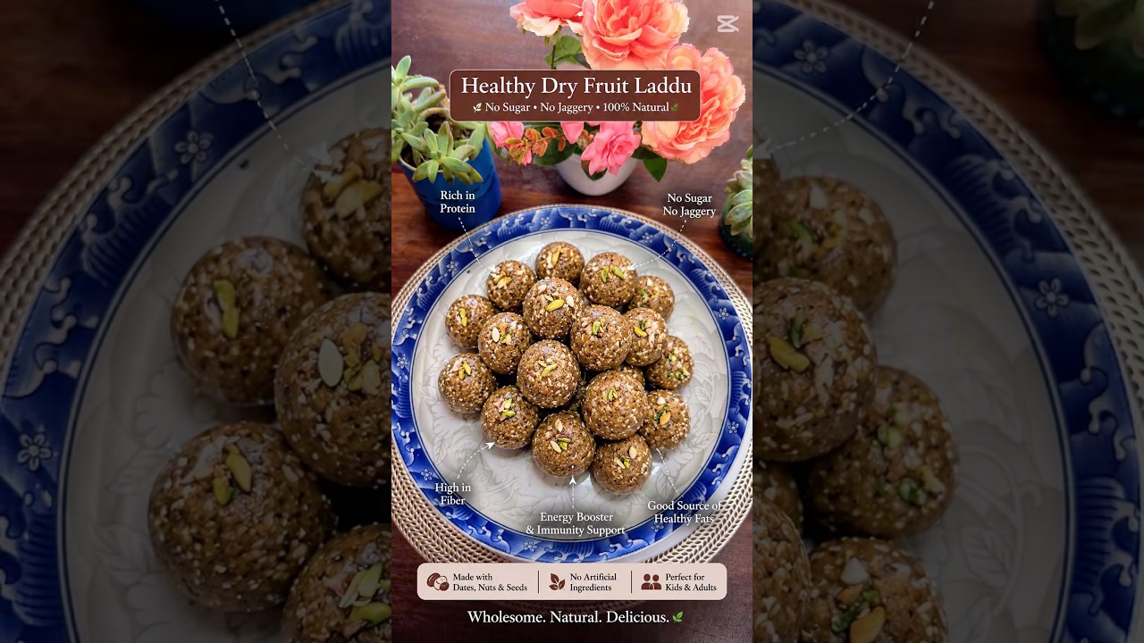 💪 Healthy Protein-Rich Dry Fruit Laddu 🌰✨ #DryFruitLaddu #HealthySnack #ProteinRich