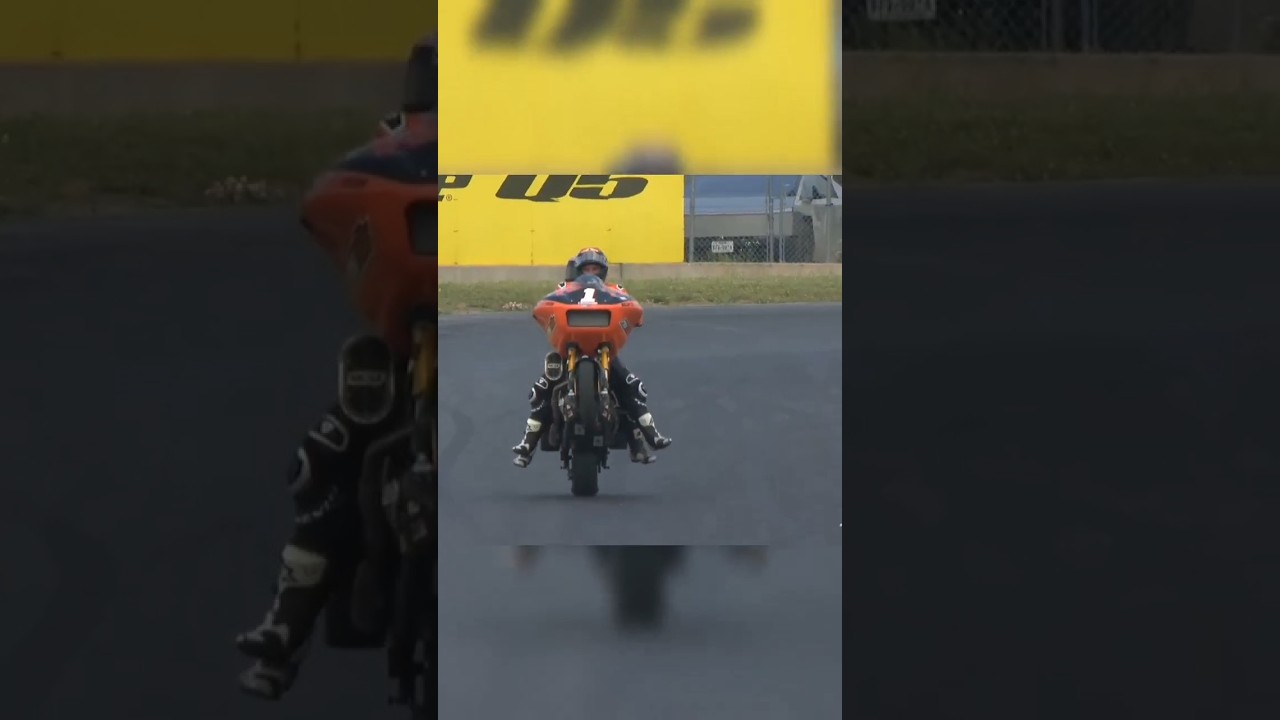 Hayden Gillim pulls a double wheelie on his bagger #motorcycle