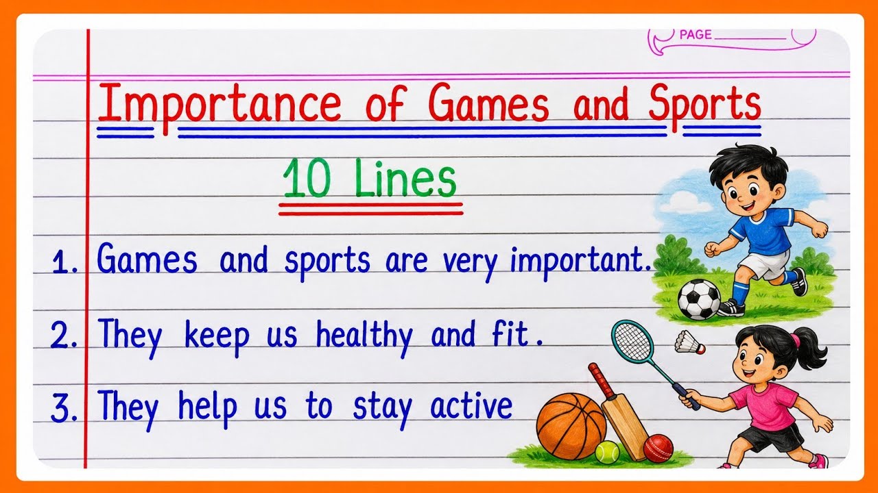 10 lines Essay on Importance of Games and Sports | 10 Lines in English | Essay for Students