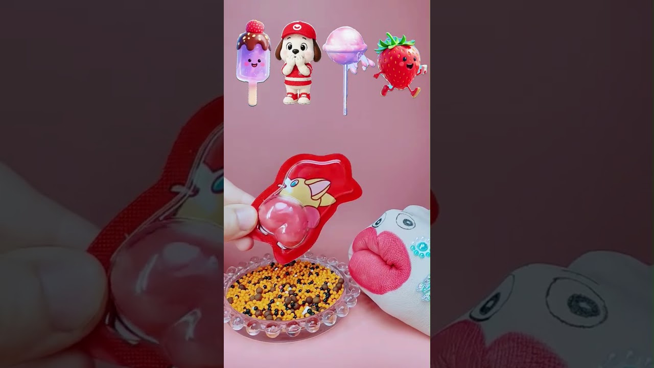 ASMR hand mukbang |Juice Ice Pops, Police Dog Crispy Candy, Transparent Sugar Pearl Jelly