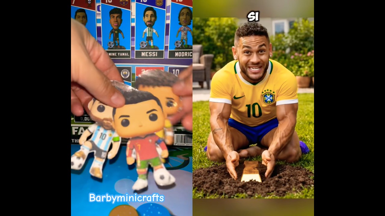 🌳RONALDO y Neymar siembran árboles 😱 #craft #viral #barbie #hechoamano #trending #futbol