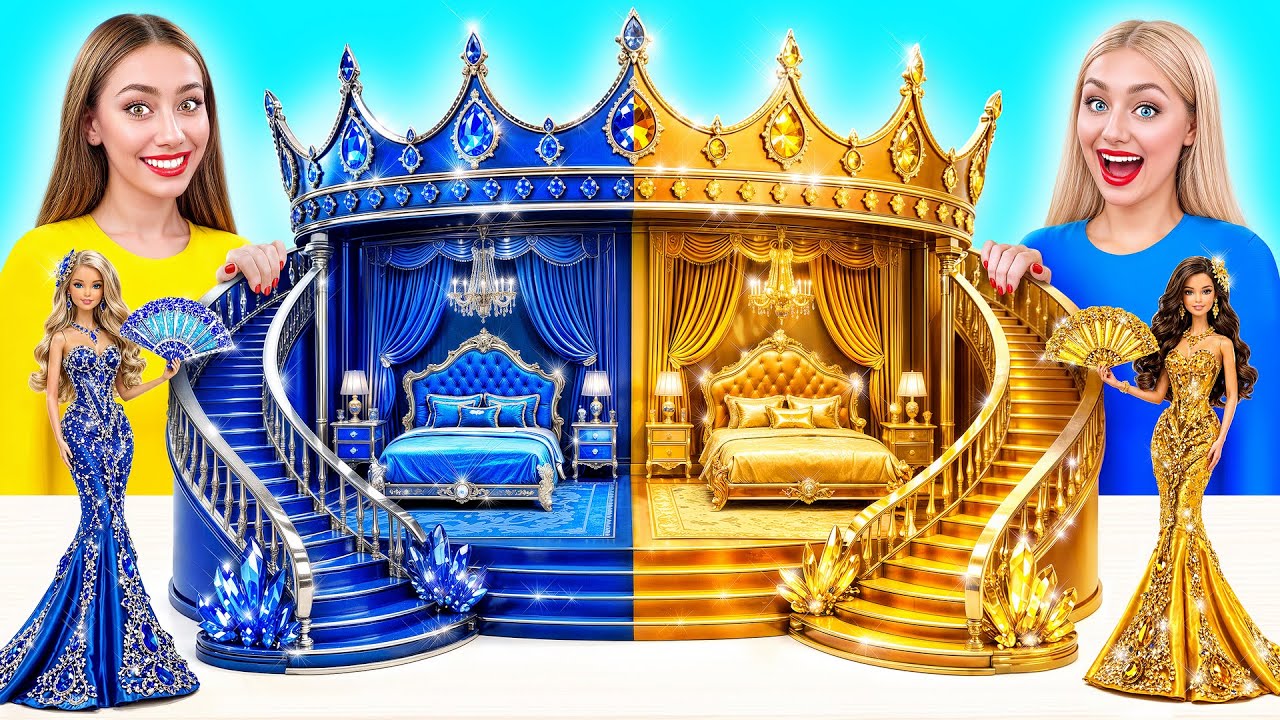 We Build Amazing Doll House | Gold vs Sapphire Challenge by Multi DO Girls