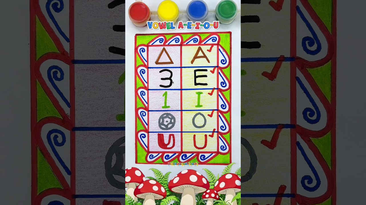 Learn Vowel A-E-I-O-U Fun Way!✨🌈 #shorts #preschool #kidslearning #education #kidseducation