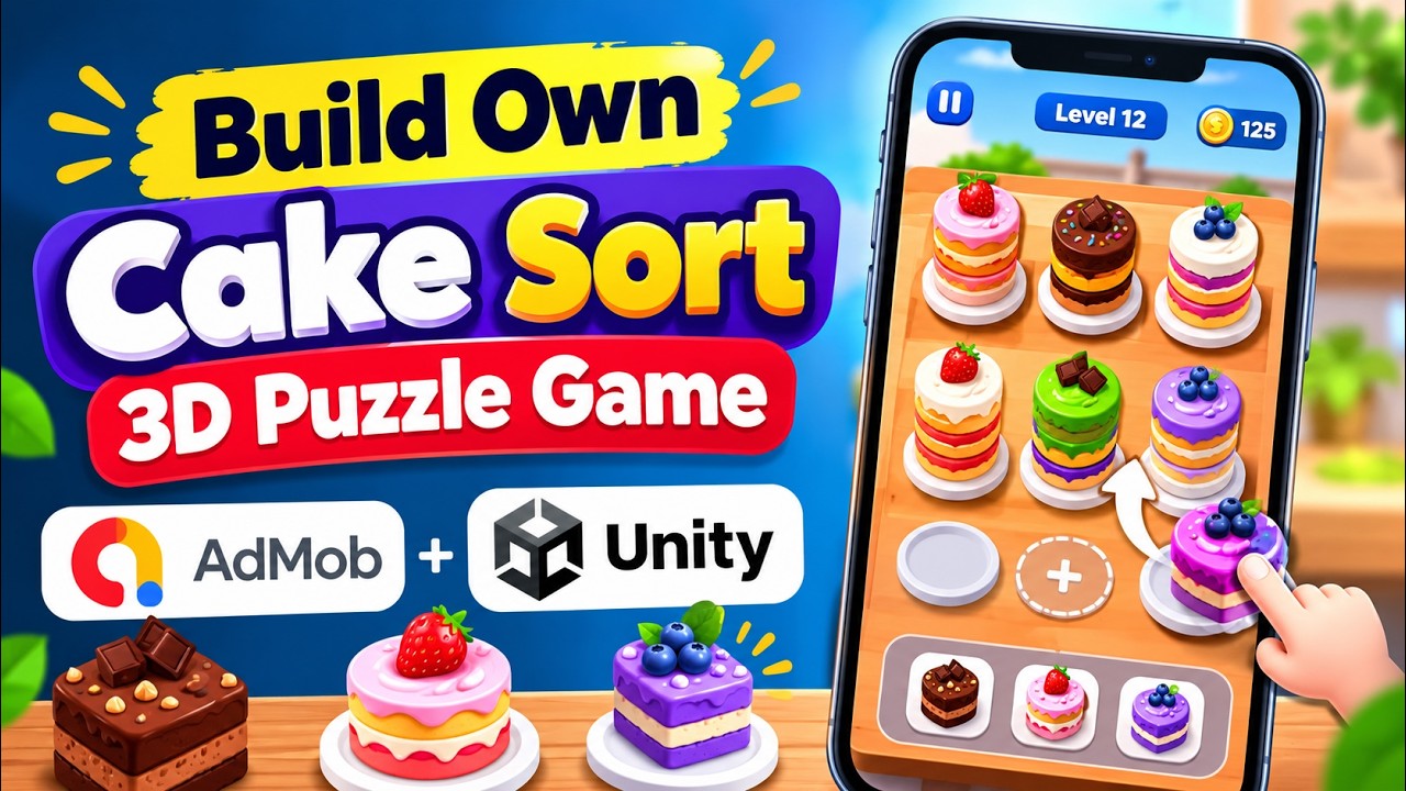 Build Cake Sort 3D Puzzle Game | Make 3D Puzzle Game in Unity | Game Source Code Free Download