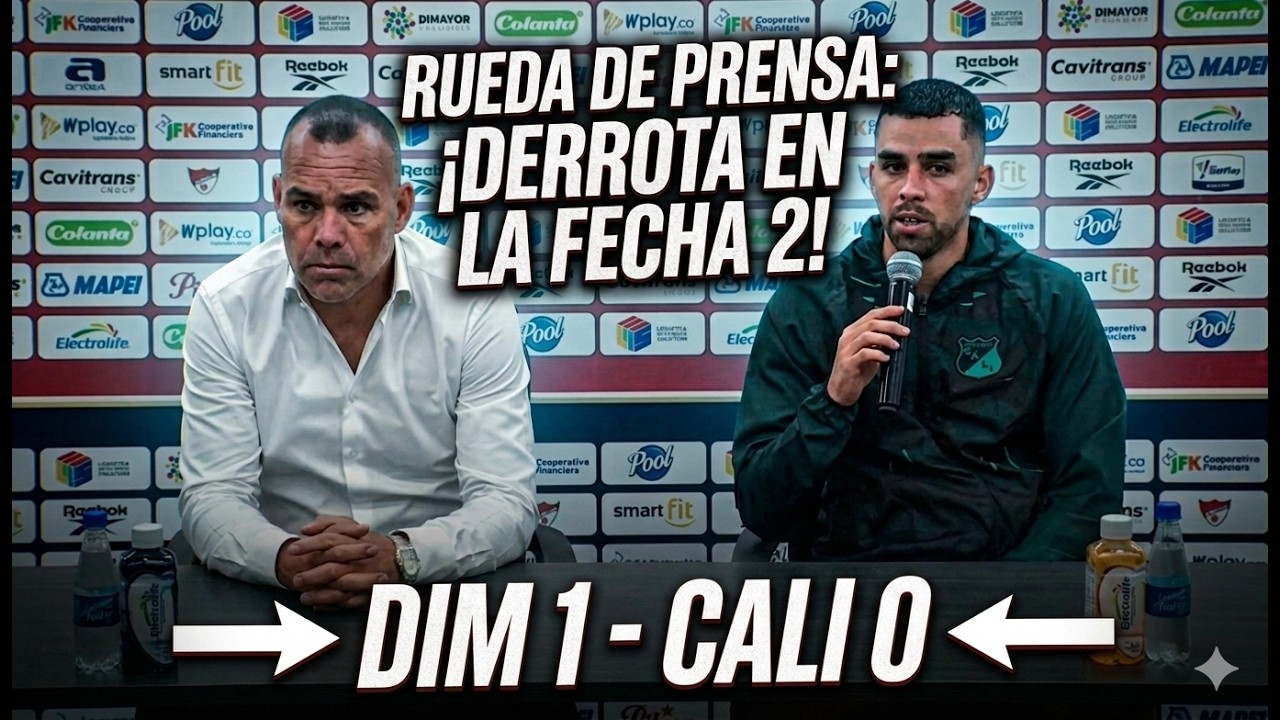 La rueda de prensa del Deportivo Cali tras la derrota ante Medellín por la fecha 2.