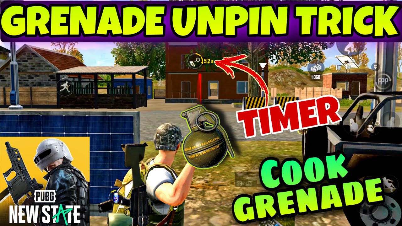 PUBG NEW STATE How to throw Cook Grenade Unpin Trick get timer Throw Cook Grenade Smoke Grenade