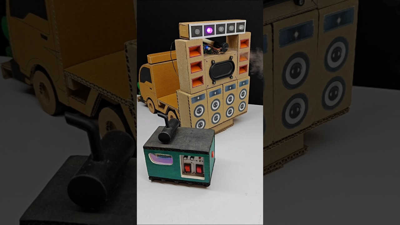 How To Make Mini Dj From Cardboard || Dj Fog Machine Setup Truck Loading Science Project #shorts