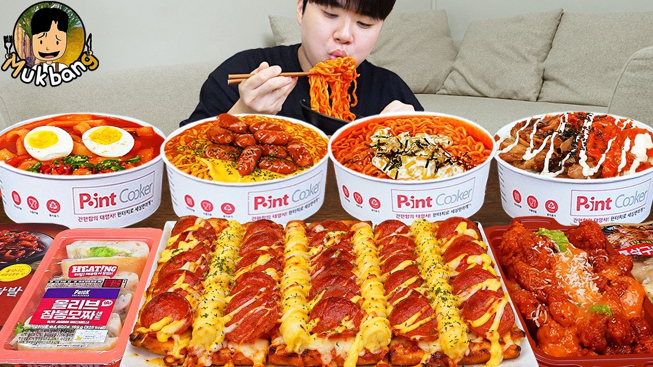 ASMR MUKBANG 편의점 핵불닭 미니!! 떡볶이 & 핫도그 & 김밥 FIRE Noodle & HOT DOG & GIMBAP EATING SOUND!