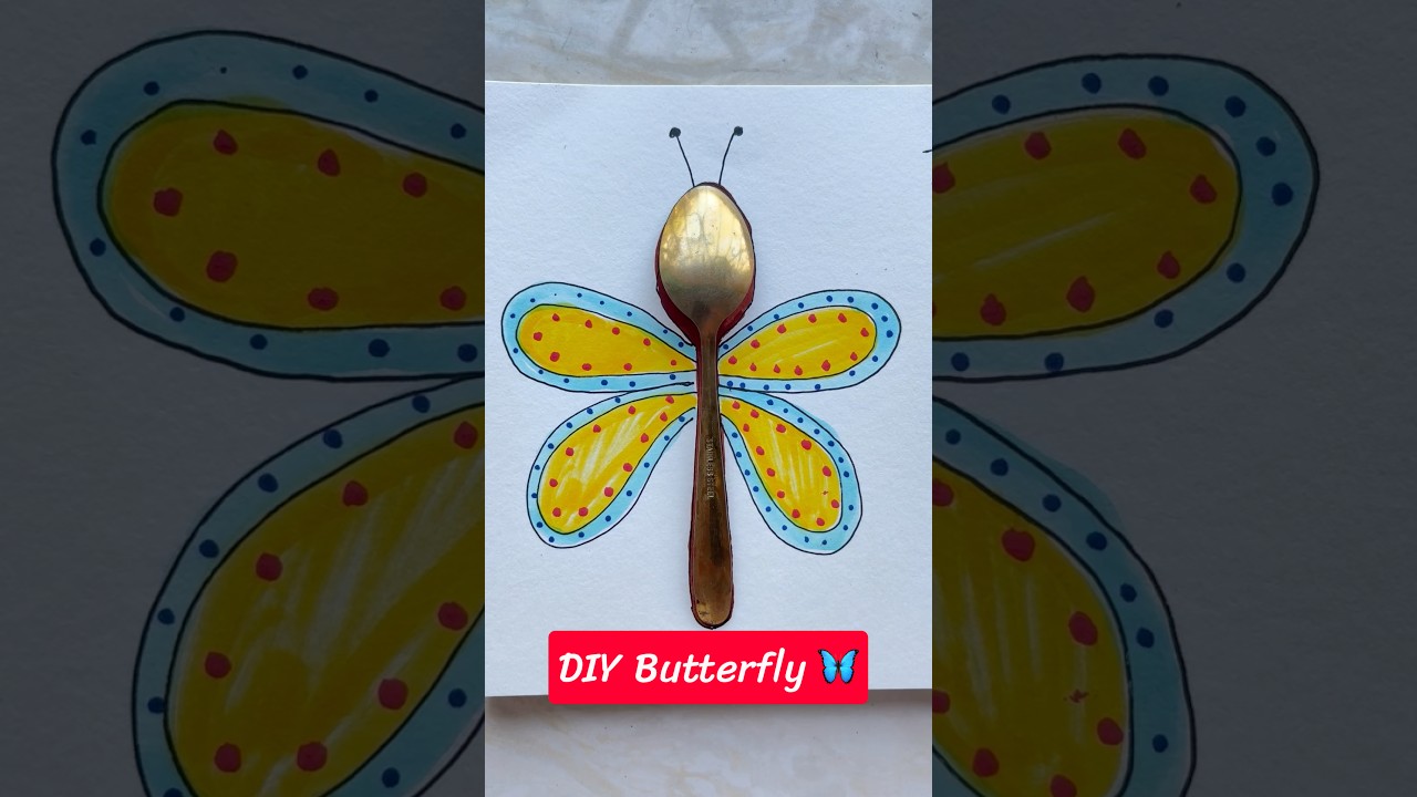 DIY Butterfly 🦋 Art for kids #kids #kidsshorts #kidsvideo #diy #craft #craftideas #shorts