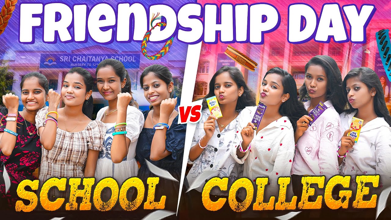Friendship Day School VS College 😁🥳😍 || Allari Aarathi Videos  || Comedy Contents #trending 