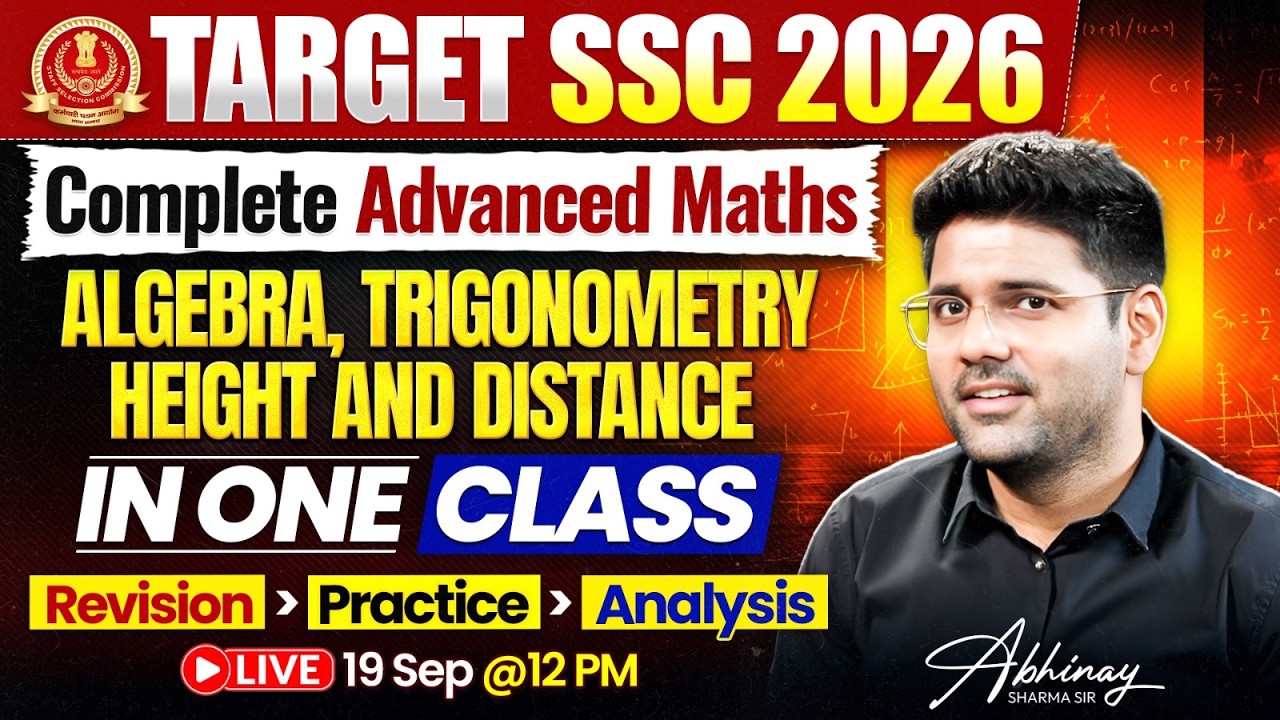 Complete Advance Maths in One Class | SSC Exams 2026 | Maths by Abhinay Sharma