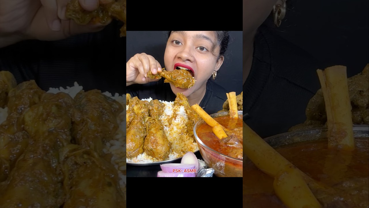 Spicy Chicken Curry,Mutton Curry,Chicken Liver Masala Eating 😋👌 #mukbang #eatingshow