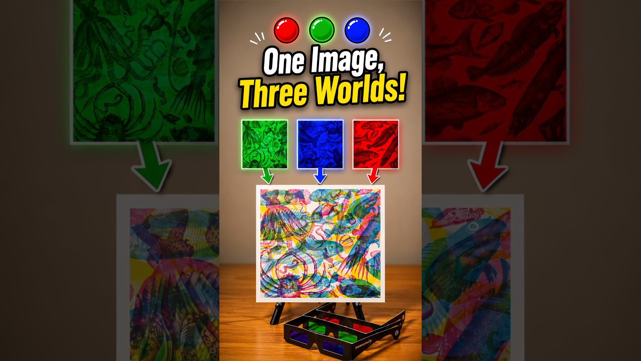 ❓How can one picture hide three images? 🌈