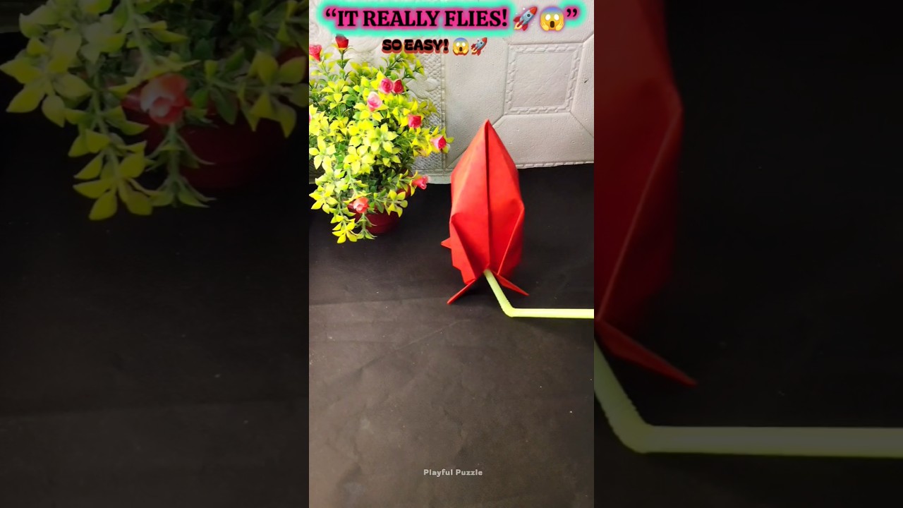 DIY Rocket Toy That Really Flies! 🚀✨ | Fun Craft for Kids 😱#shorts #funny #youtubeshorts #diy #viral