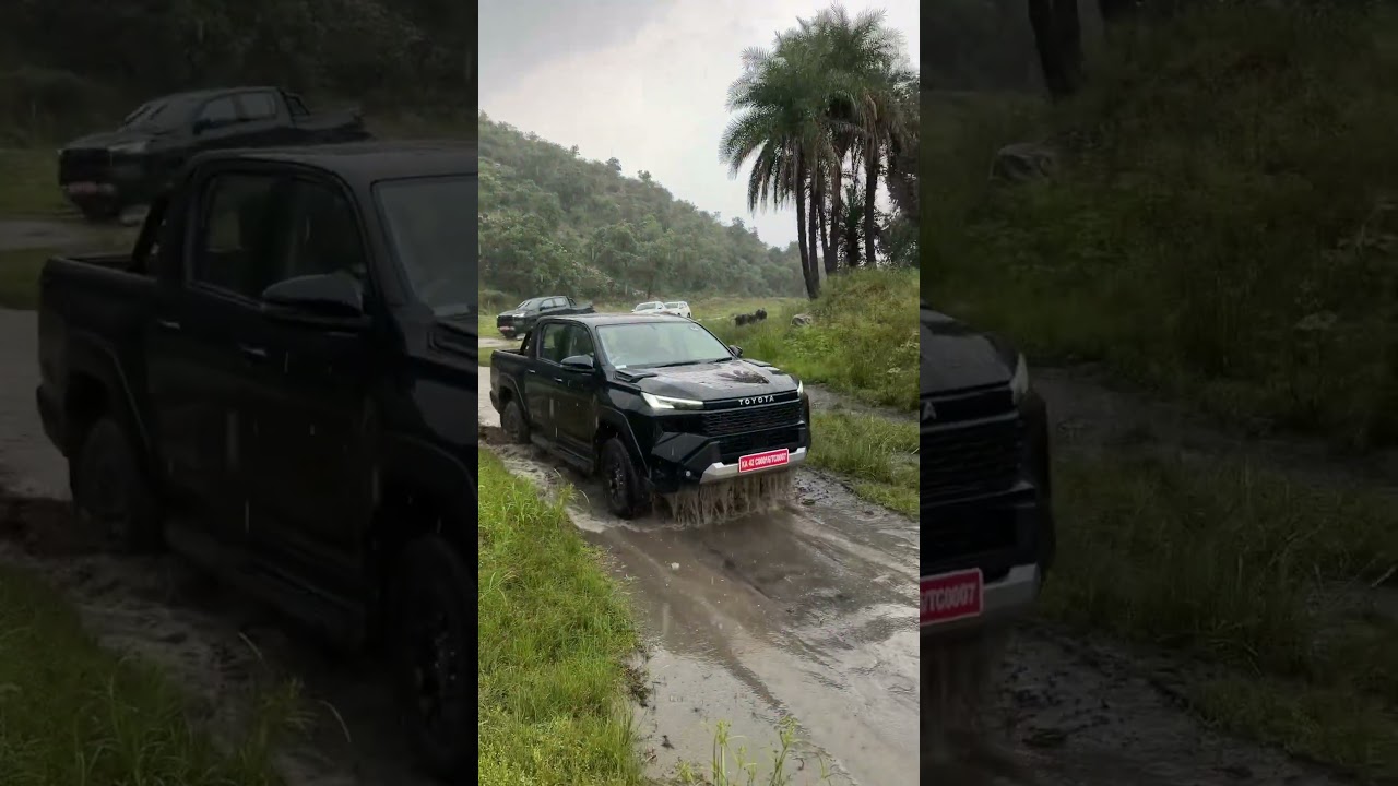 Splashing through the water with India’s ultimate pickup truck — the new #ToyotaHilux. 💦🛻
