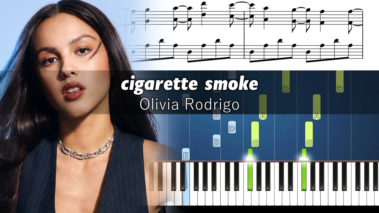 Olivia Rodrigo - cigarette smoke - Piano Tutorial with Sheet Music