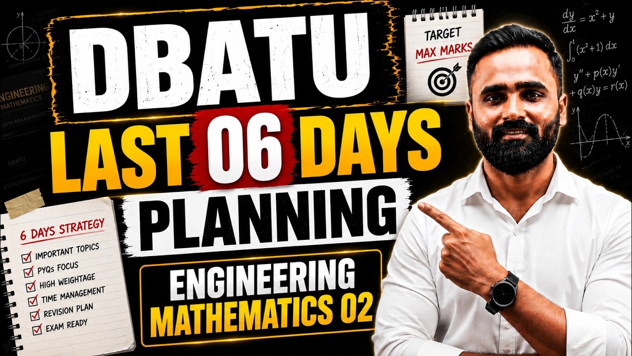 DBATU LAST 06 DAYS PLANNING | Engineering Mathematics 02 | Pradeep Giri Sir