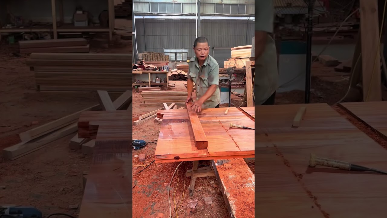 A Wooden Door That Looks Like a Piece of Living History #youtubeshorts #woodworking #viralvideo