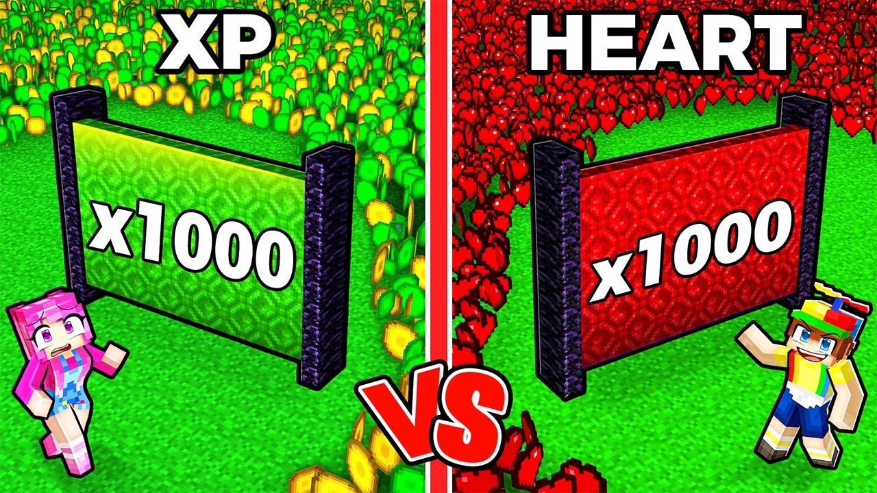 Heart vs XP Multiplicator Minecraft Battle