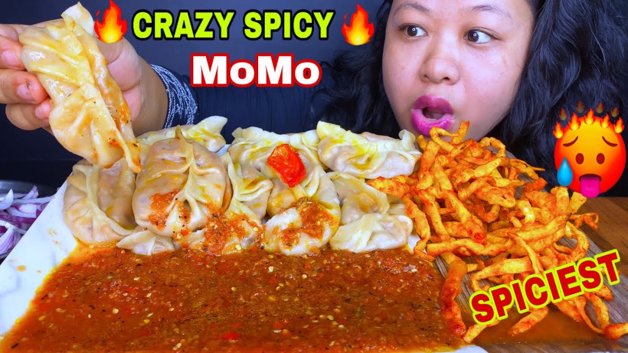 CRAZIEST SPICIEST🔥MOMO EATING CHALLENGE WITH SPICIEST CHUTNEY EVER🔥SPICY MOMO CHALLENGE MUKBANG ASMR