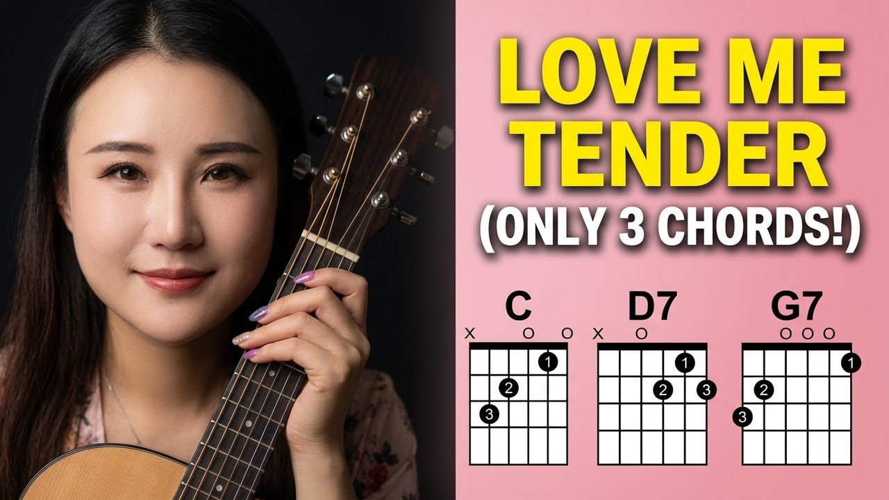 Love Me Tender Guitar Tutorial (Only 3 Chords) | Beginner Acoustic Lesson