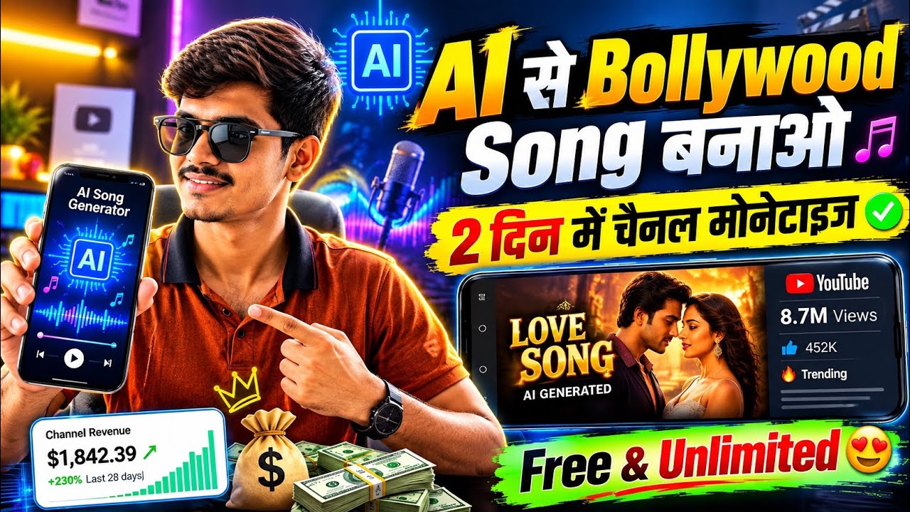 🔥 AI Se Song Kaise Banaye 2026🎵(Full Course) | AI Bollywood Song Kaise Banaye | How To Make AI Song
