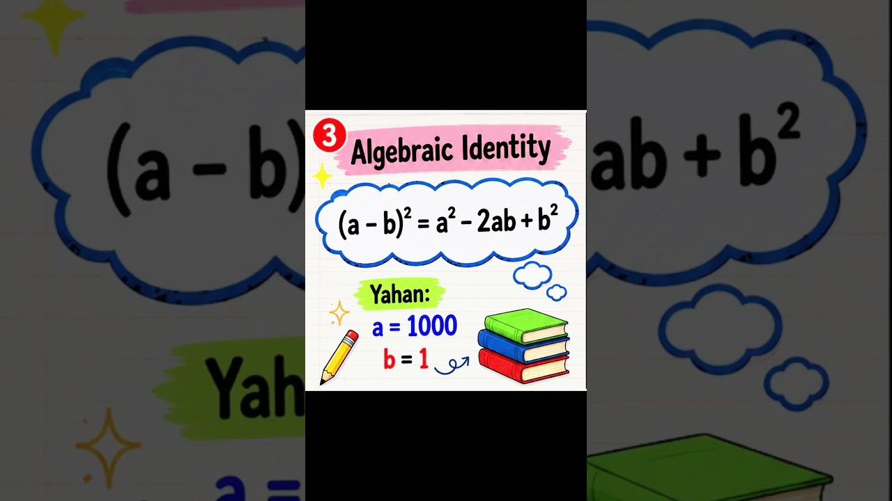 Class 9 Algebraic Identity ki ek amazing trick! 🤩999² ka answer bina calculator ke nikalo