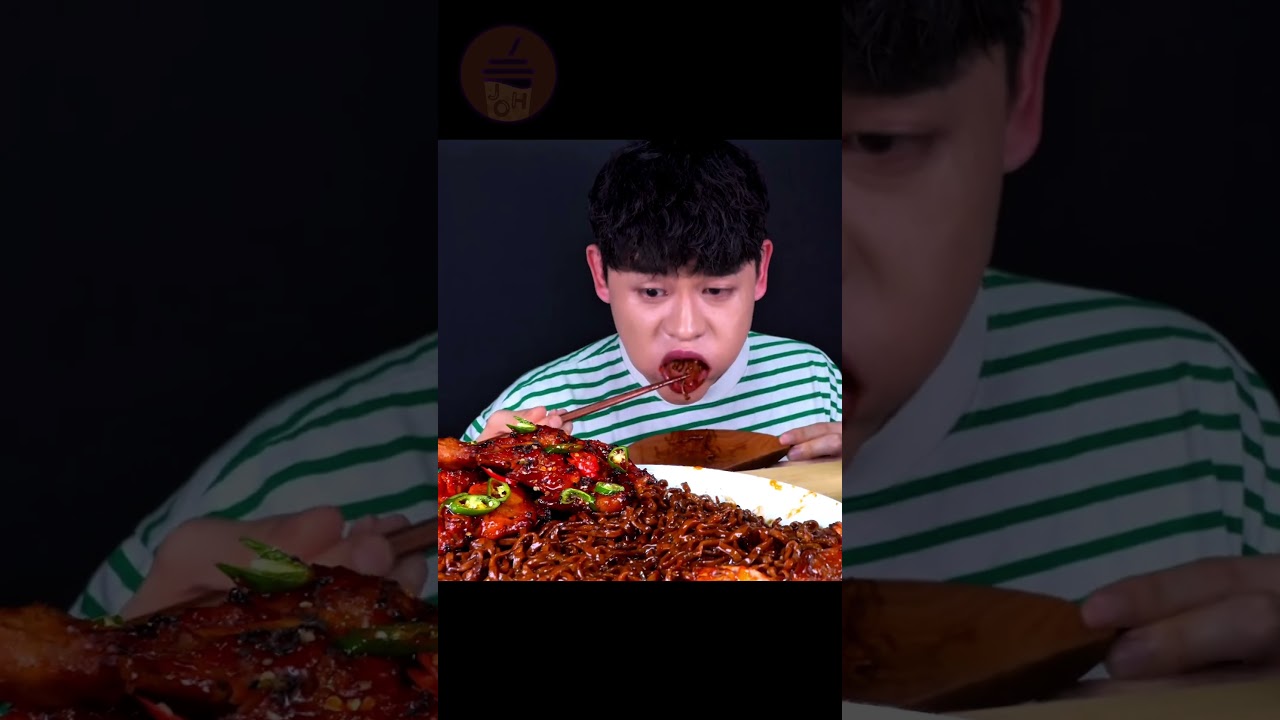 Jjajangmyeon & Shrimp With Spicy BBQ Chicken! Satisfying Big Bites ASMR MUKBANG ©️Bonggil