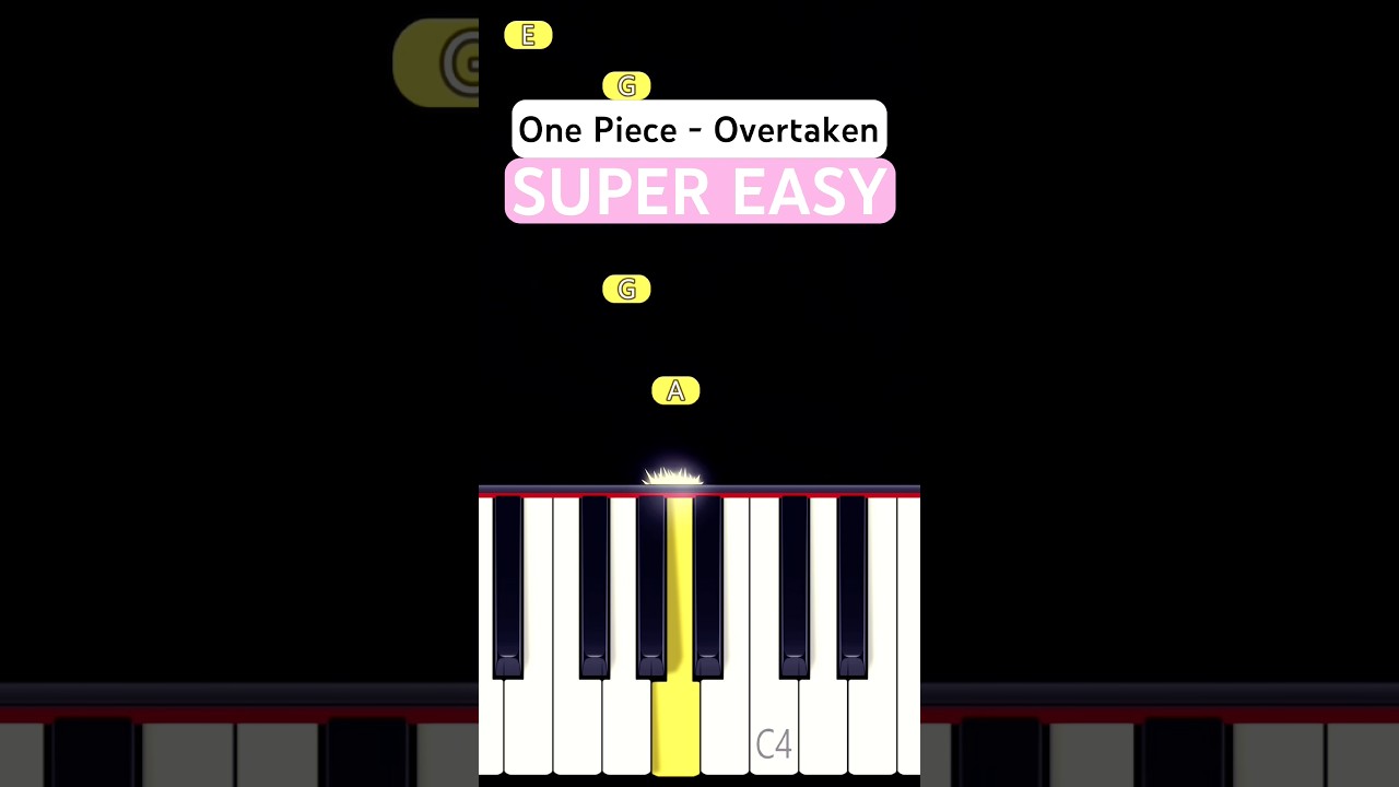One Piece - Overtaken 🏴‍☠️ (SUPER EASY Piano Tutorial) | #shorts #piano #tutorial #pianotutorial