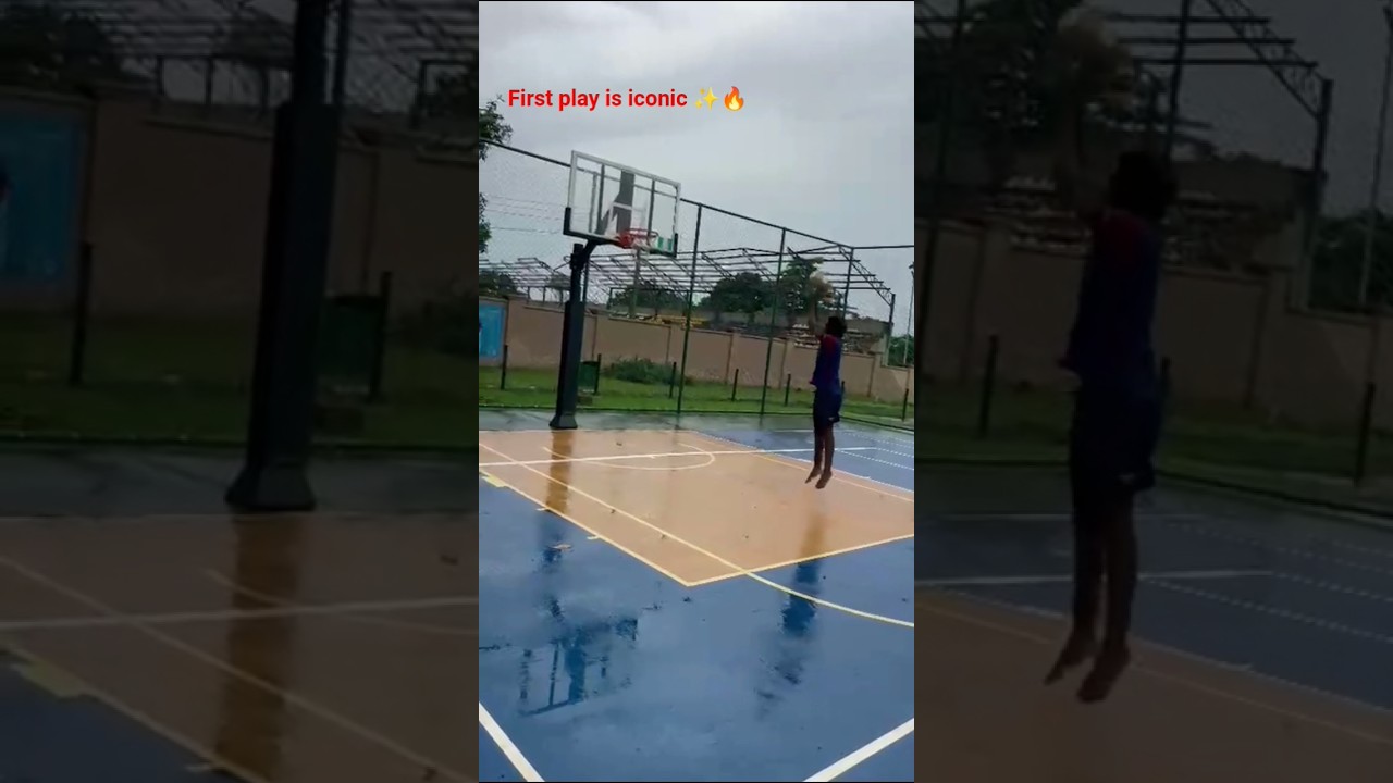 No rim. No luck. Just work. First play is 🔥🔥. #grind #ballislife #risingstar #ballout