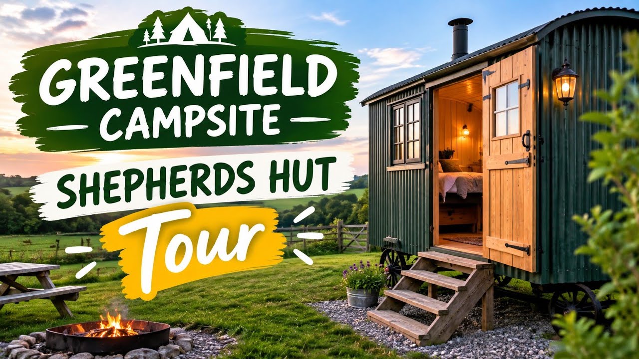 Greenfields campsite knutsford sheperds hut tour!!