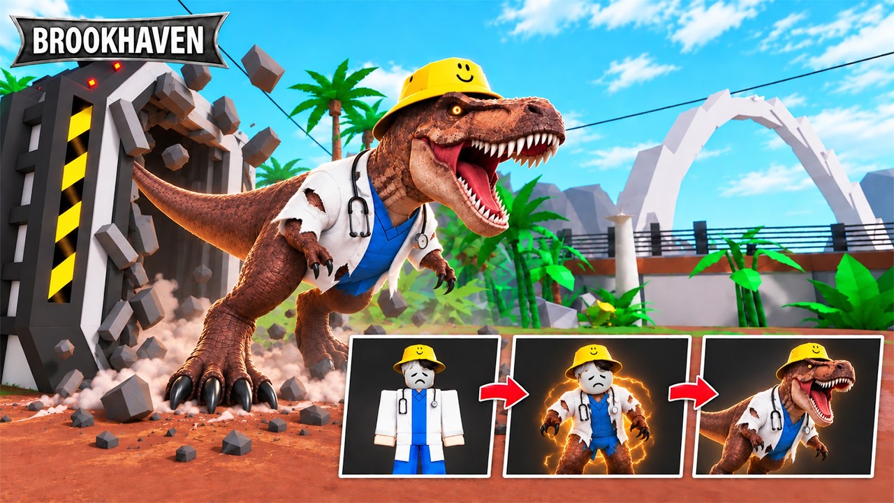 Cara Berubah Menjadi DINOSAURUS Di UPDATE JURASSIC WORLD - Brookhaven RP
